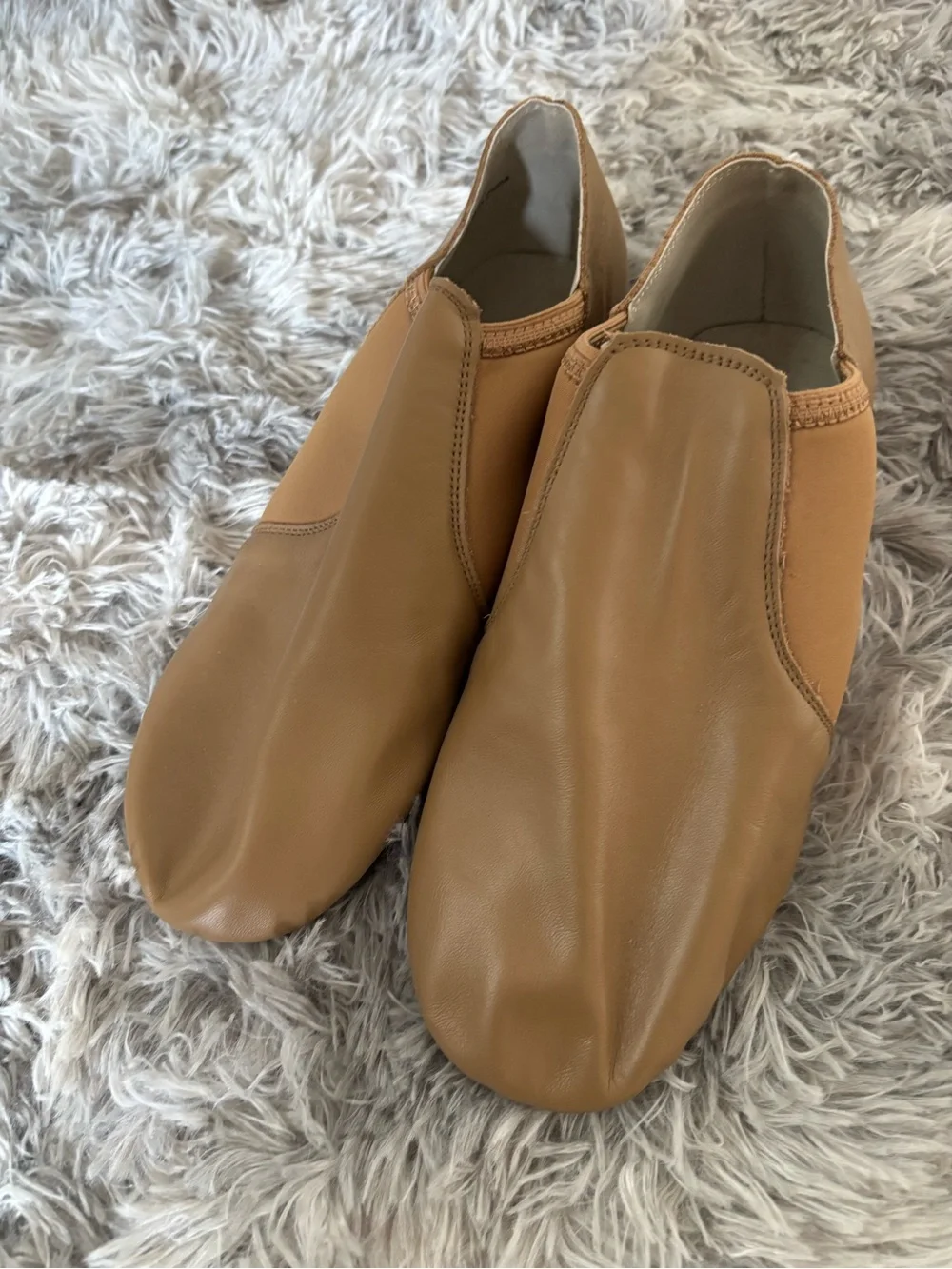 Kids Tan Dress Slip-On Shoes